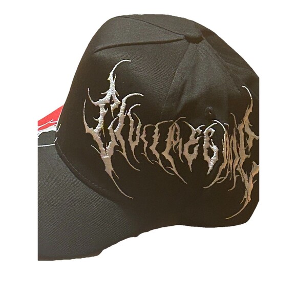 Civil Regime Trucker Hat Black Red Flame Rose Embroidered Cap NWT - Picture 3 of 6